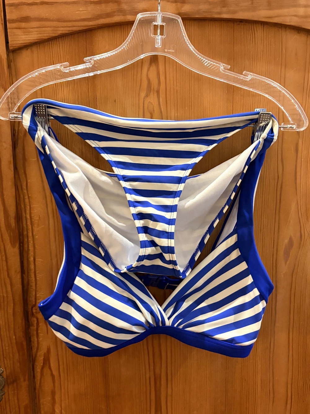 Boden EUC 2-Piece Swim Bikini Blue & White Stripe Preppy US 6/8